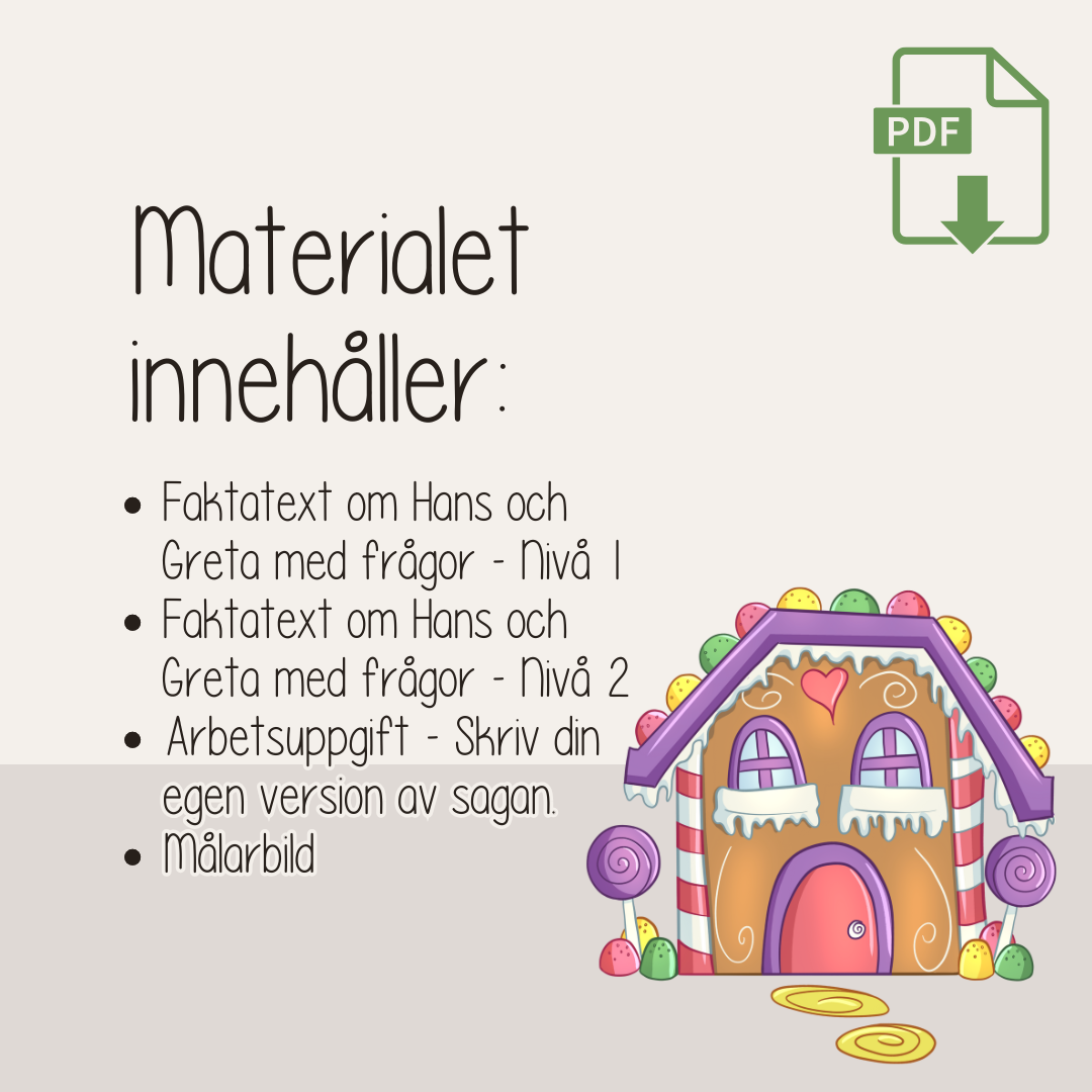 Barnboksveckan - Klassiska sagor - Sagan om Hans och Greta - Läsförståelse