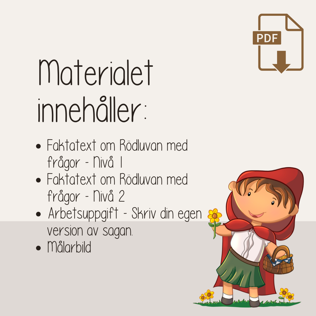 Barnboksveckan - Klassiska sagor - Sagan om Rödluvan - Läsförståelse