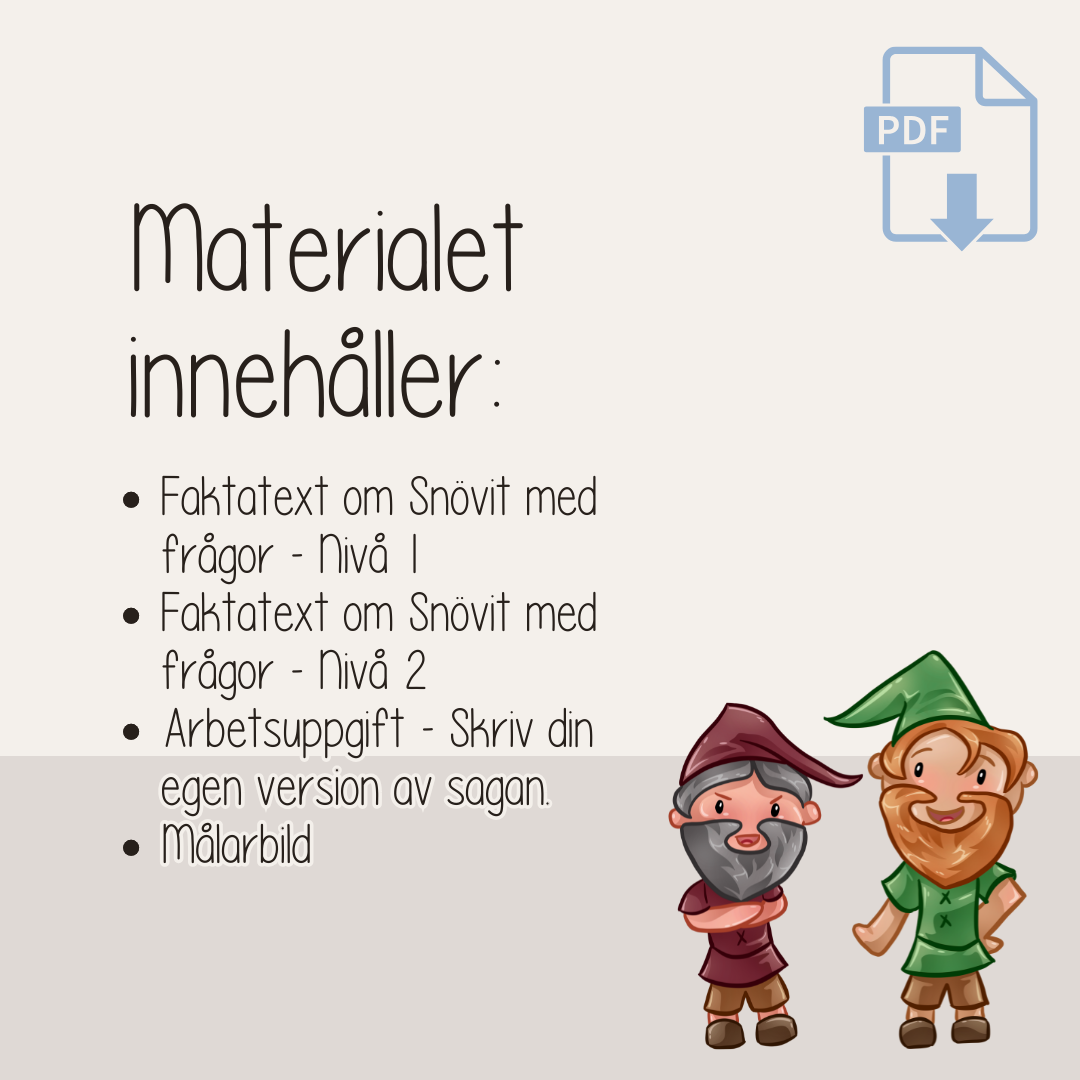 Barnboksveckan - Klassiska sagor - Sagan om Snövit - Läsförståelse