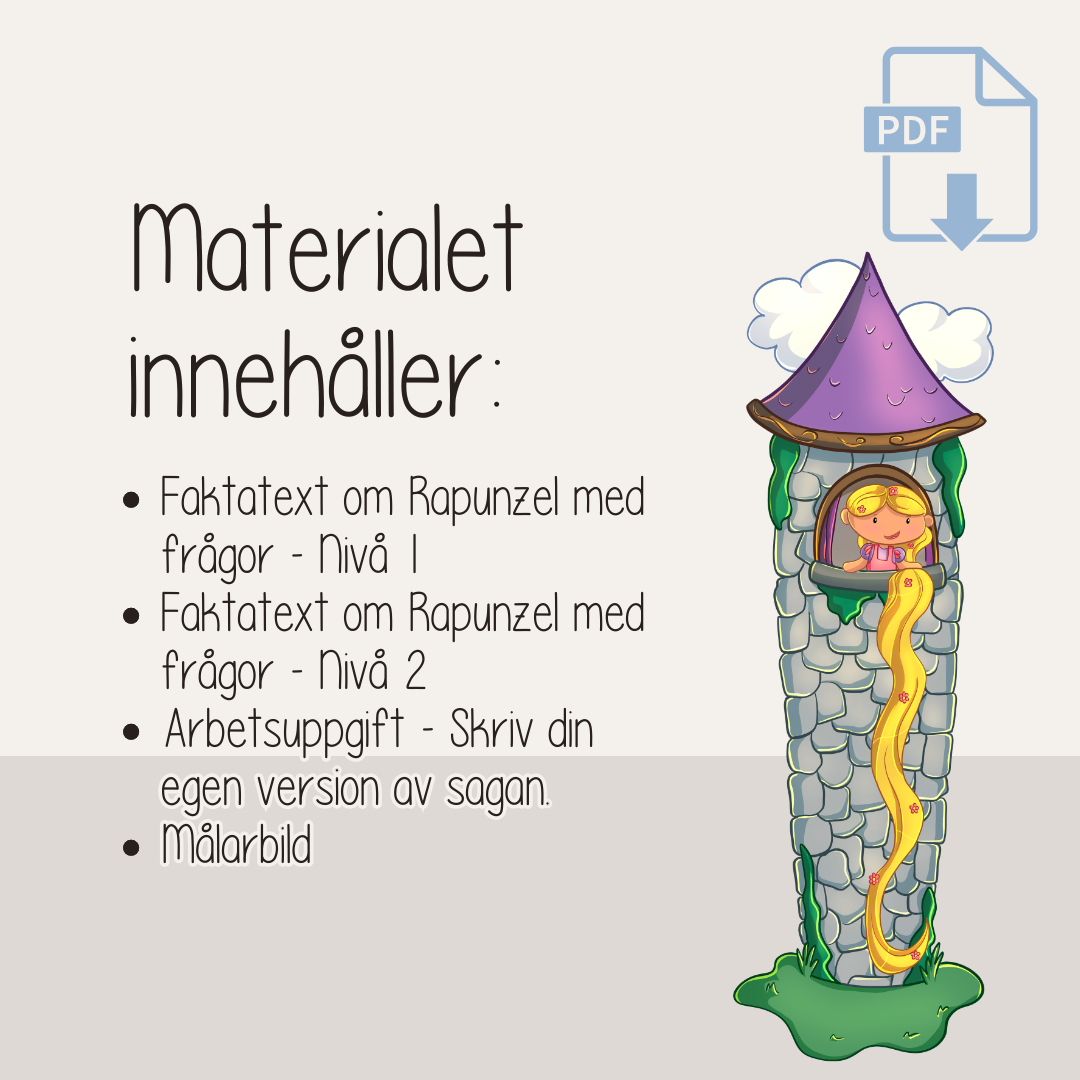 Barnboksveckan - Klassiska sagor - Rapunzel - Läsförståelse