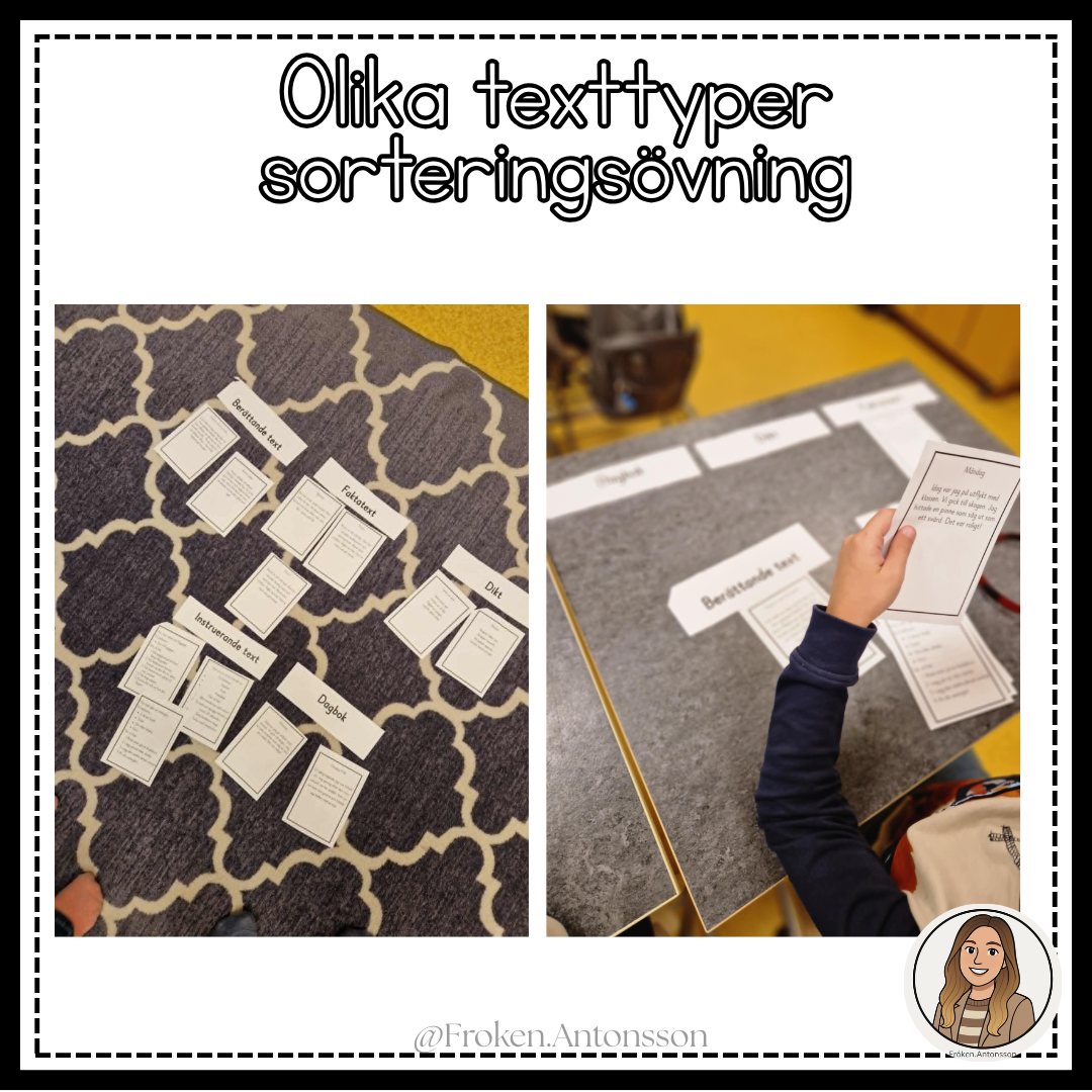 Texttyper - sorteringsövning