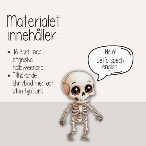 Halloween – glosor – Halloweenord på engelska Flashcards och skrivblad