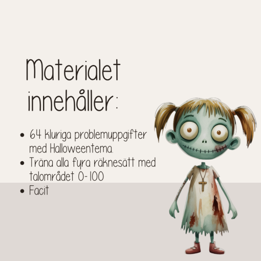Halloween - Problemlösning De fyra räknesätten