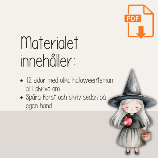 Halloween - Skrivträning med Halloweentema