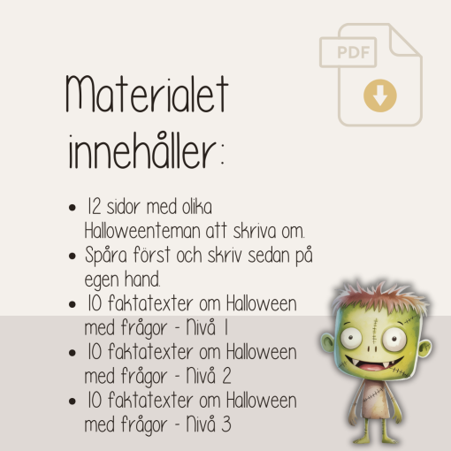 Halloween - Läs- och skrivpaket med Halloweentema
