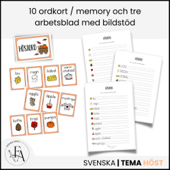 Höstord (Ordkunskap, välskrivning, memory)