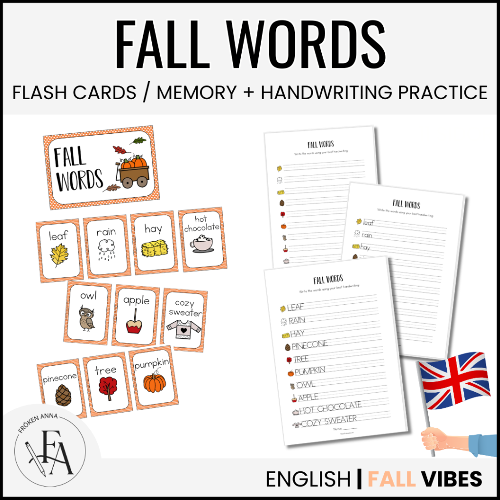 Fall words (Ordkunskap, välskrivning, memory)