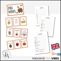 Fall words (Ordkunskap, välskrivning, memory)