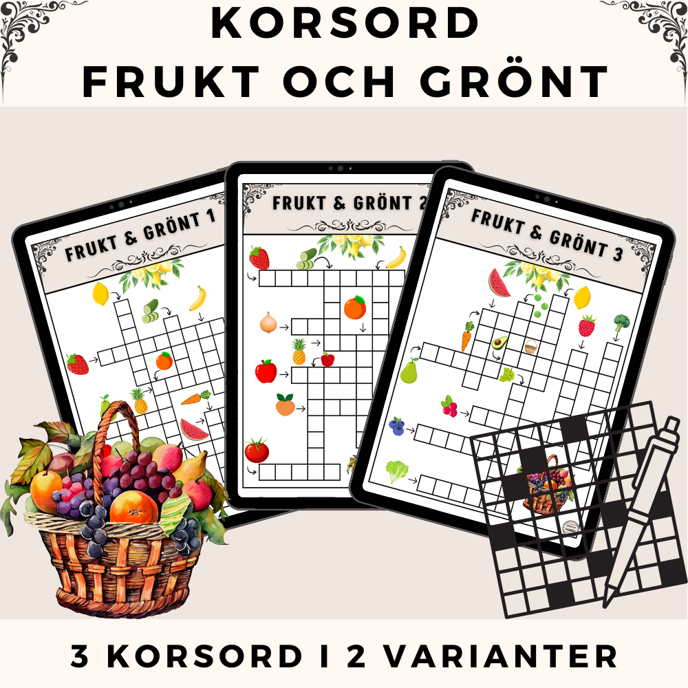 Frukt & Grönt – Korsord