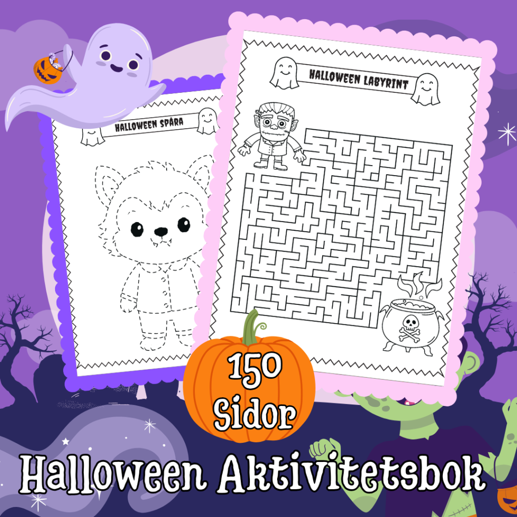 Halloween Aktivitetsbok 150 Sidor