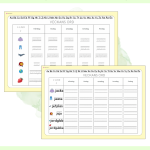 Veckans ord (j-ljud, sj-ljud, ng-ljud och tj-ljud) -skrivträning - bild 5