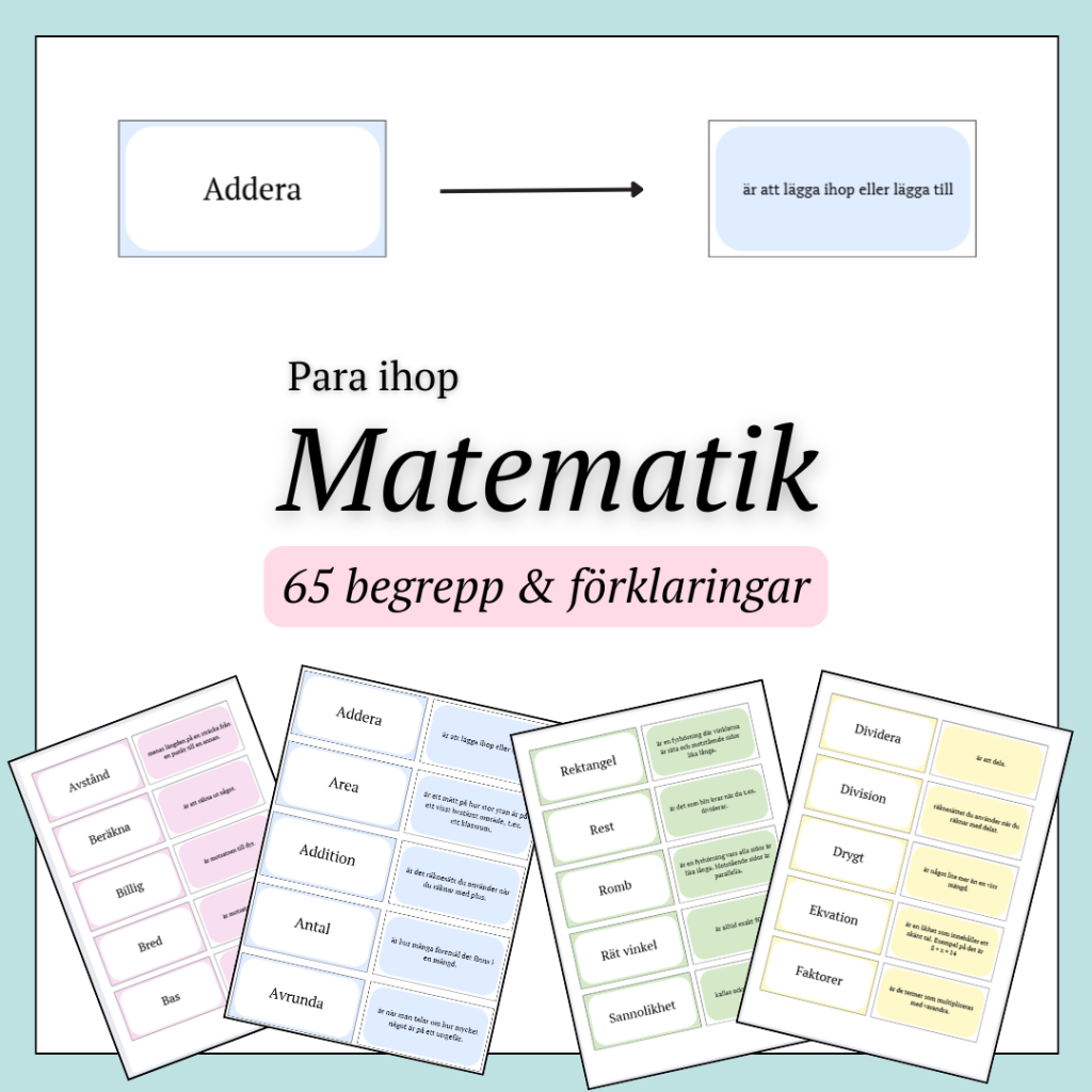 Matematik – 65 begrepp och förklaringar att öva på