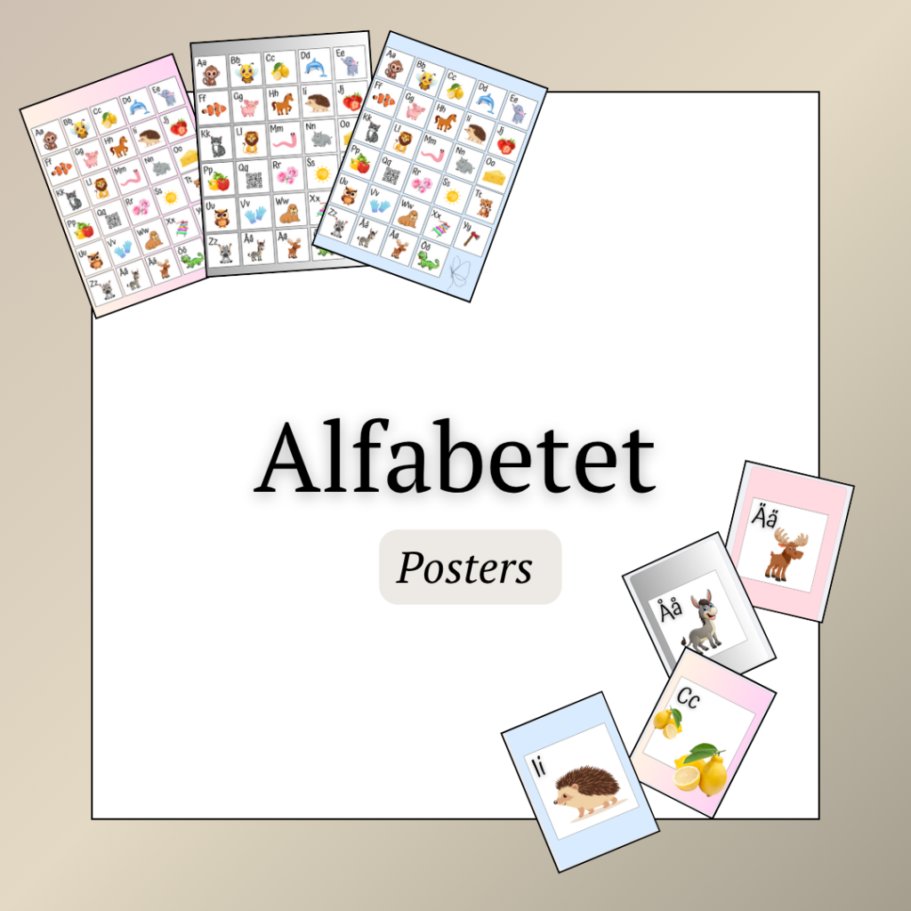 Alfabetet posters (hela alfabetet + varje bokstav)