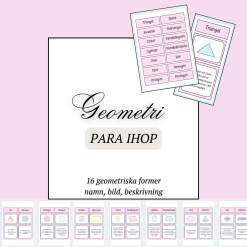 Geometri - Para ihop rätt form, bild, beskrivning (16 stycken)