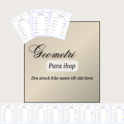 Geometri - para ihop namn med rätt geometrisk form (3 arbetsblad)