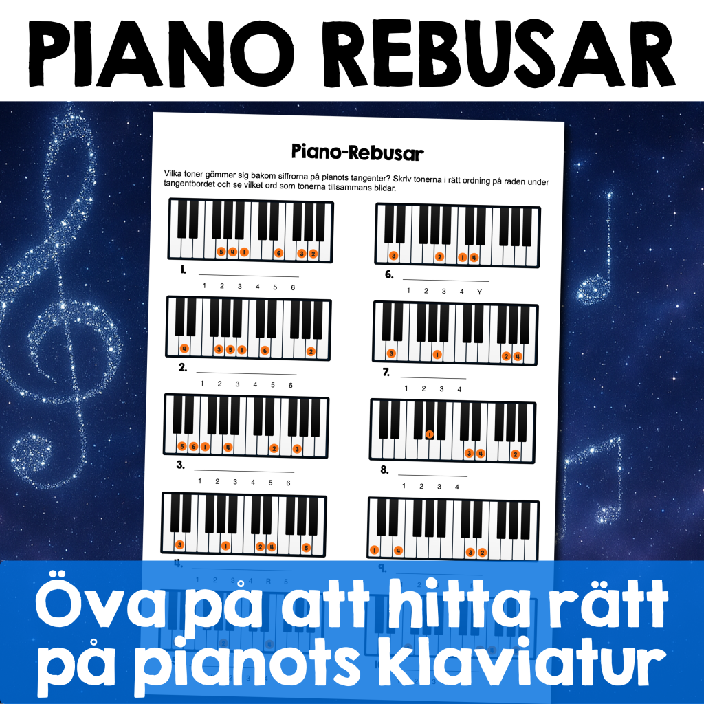 Piano-Rebusar – ett roligt sätt att öva tonnamn på pianot!