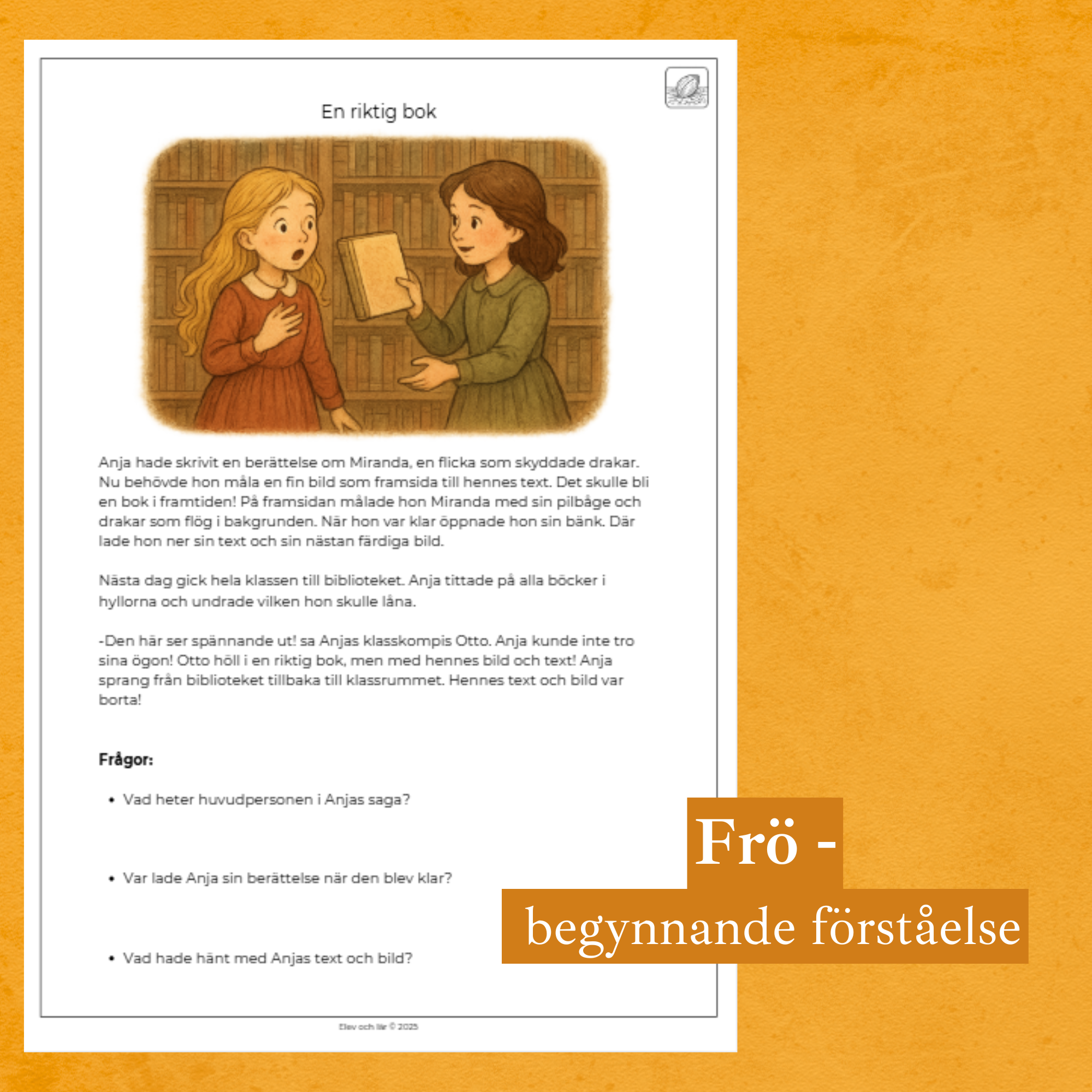 Differentierad läsförståelse - "En riktig bok", samma berättelse i fyra olika nivåer