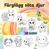 Färglägg söta djur