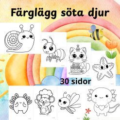 Färglägg söta djur