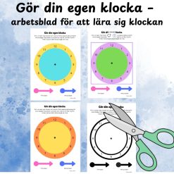 Gör din egen klocka – arbetsblad för att lära sig klockan