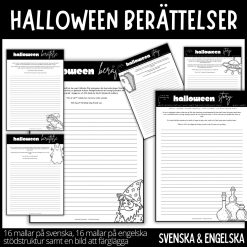 Halloween berättelse - 16 mallar, svenska och engelska