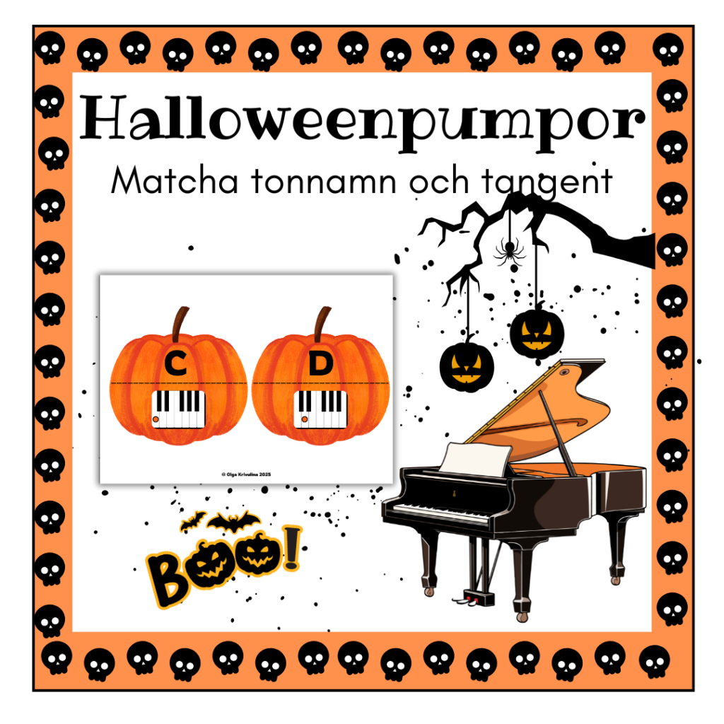 Halloweenpumpor – matcha ton och bild (gratis nedladdning)