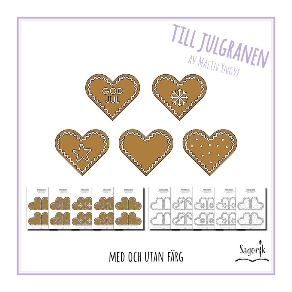 Julgransdekorationer Pepparkakshjärtan