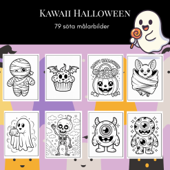 Söta färgläggningsbilder till Halloween