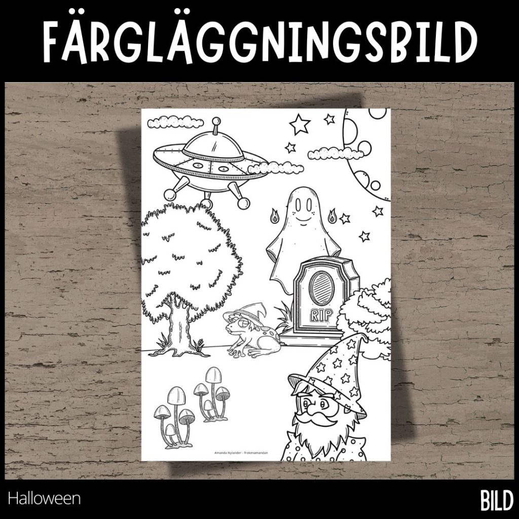 Färgläggningsbild – Halloween