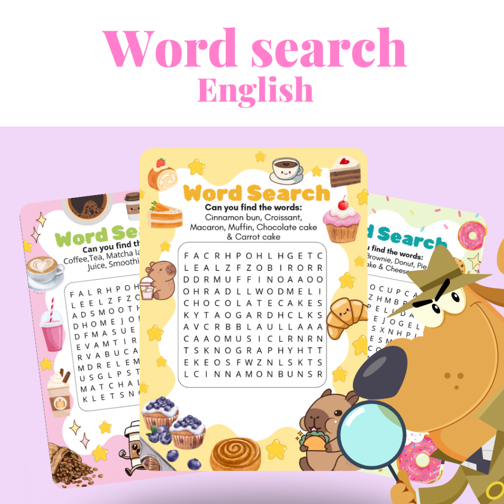 Hitta orden – Engelska 3 st