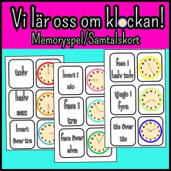 Vi lär oss om klockan! Ett roligt memoryspel eller samtalskort!