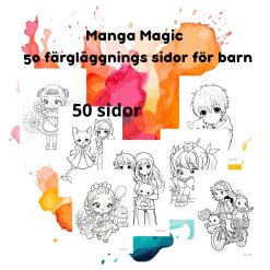 Manga Magic 50 färgläggnings sidor för barn