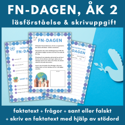 FN-dagen – läsförståelse och skrivuppgift för åk 2