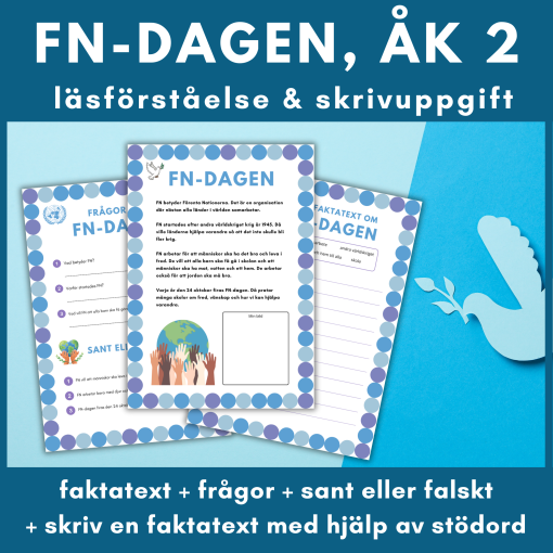 FN-dagen – läsförståelse och skrivuppgift för åk 2