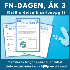 FN-dagen – läsförståelse och skrivuppgift för åk 3