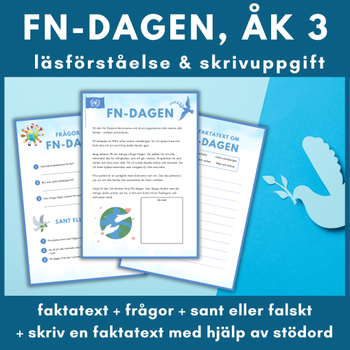 FN-dagen – läsförståelse och skrivuppgift för åk 3
