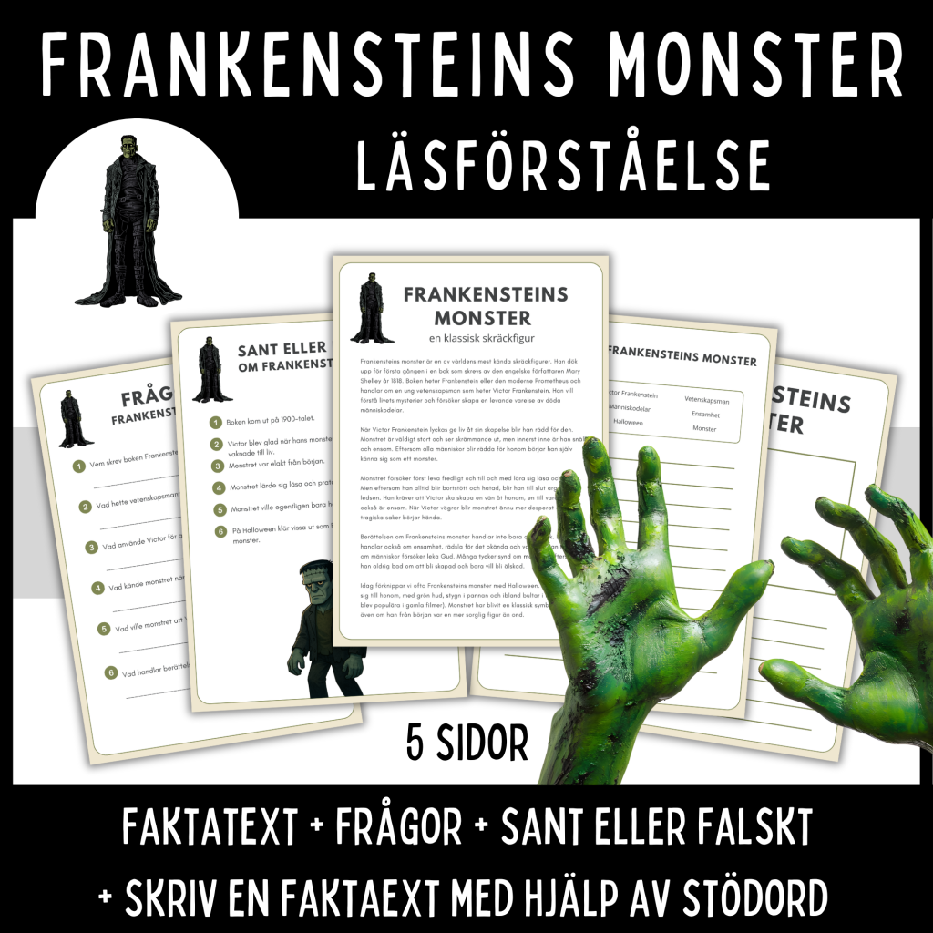 Fakta möter fiktion – Frankensteins monster! Passar åk 4 – ca 7.