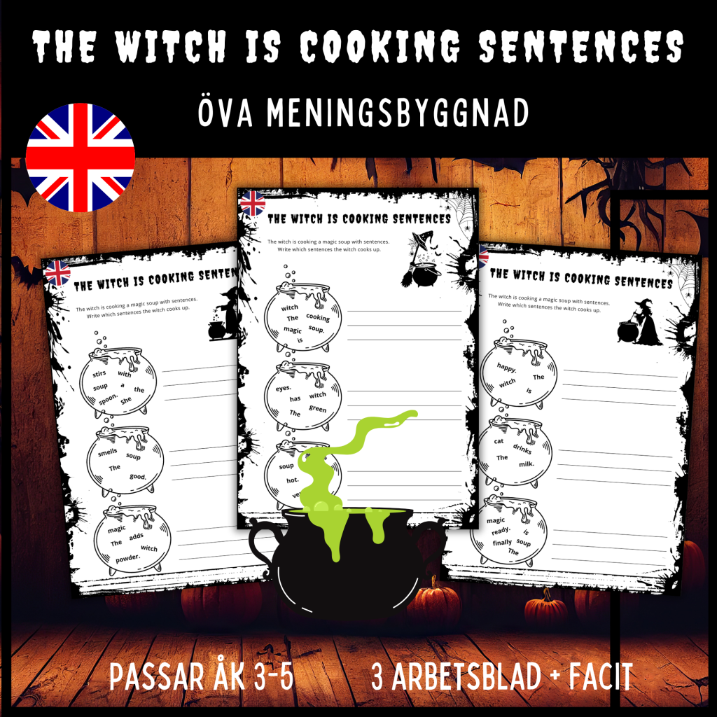 Halloween: The Witch is Cooking a Magic Soup with Sentences!