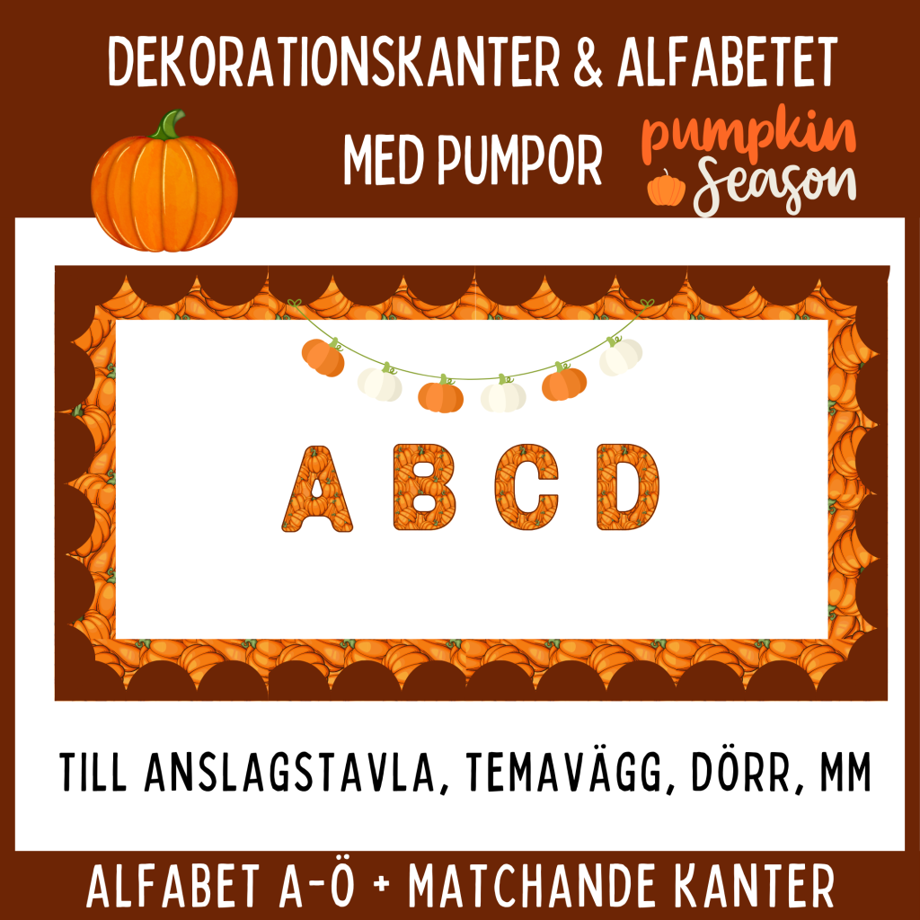 Dekorationskanter och alfabet med pumpor!