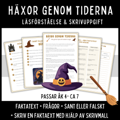 Faktatext om häxor – läsförståelse och skrivträning, åk 4 - ca 7