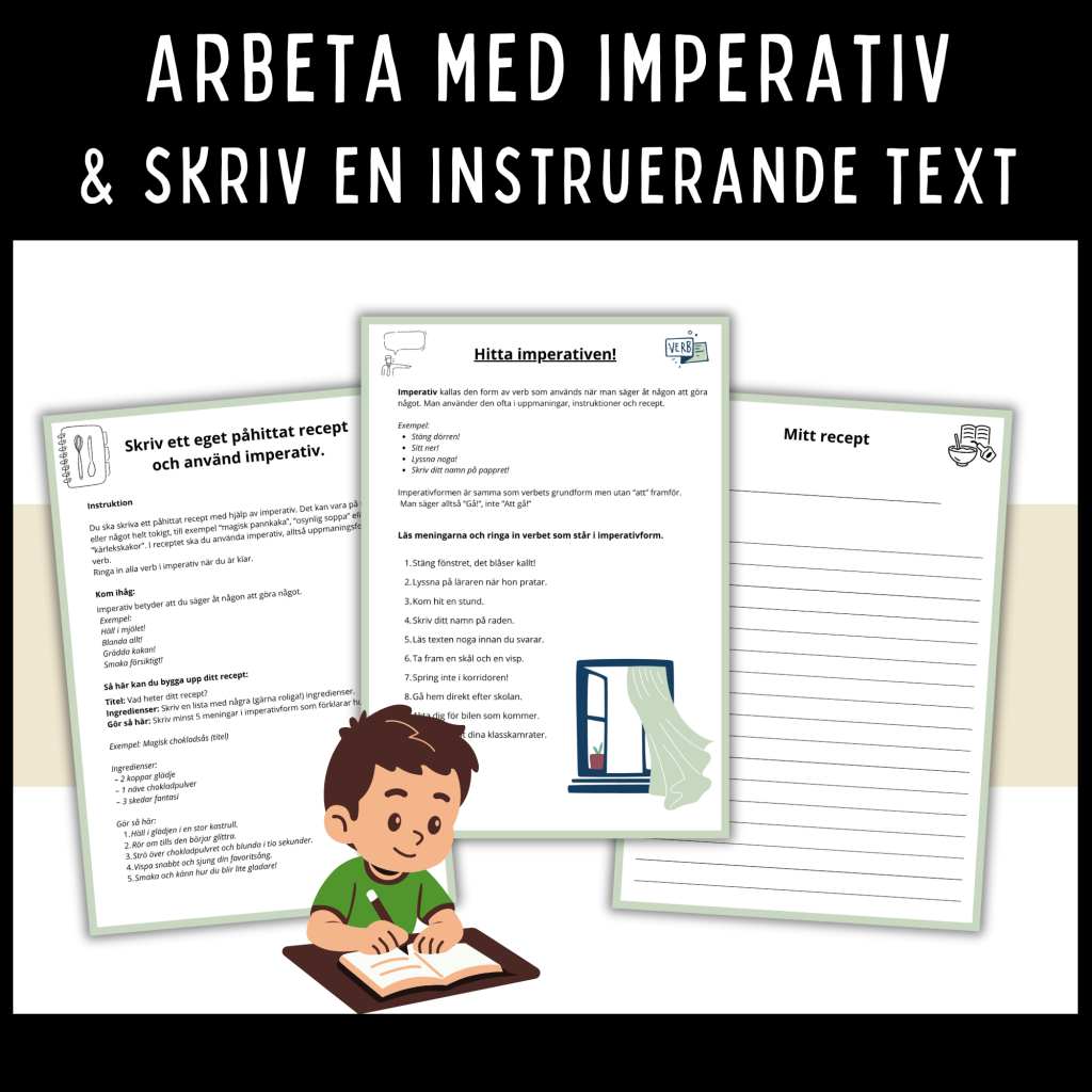 Arbeta med imperativ och skriv en instruerande text