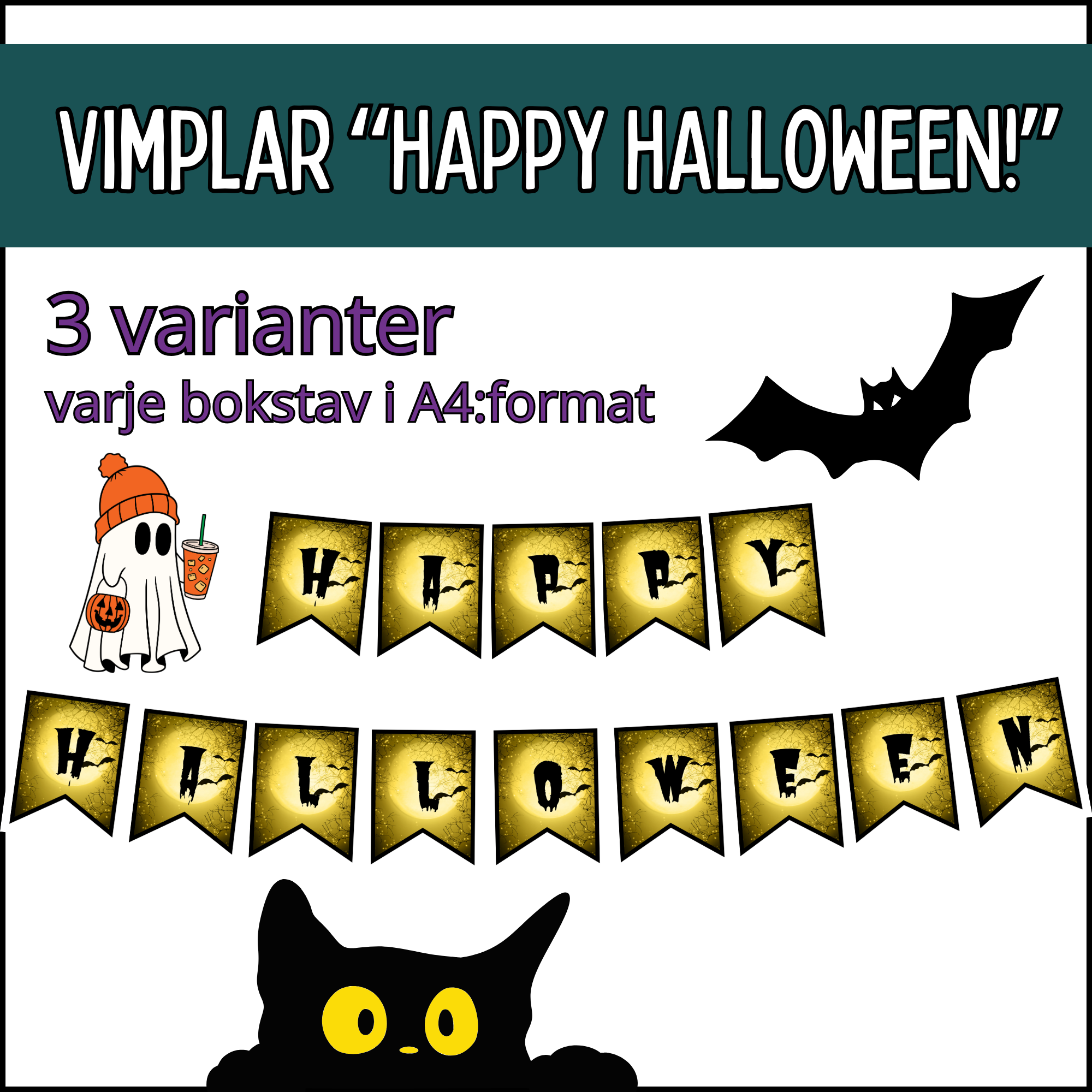 Vimplar att dekorera med till halloween
