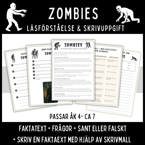Faktatext om zombies – läsförståelse och skrivträning, åk 4 - ca 7