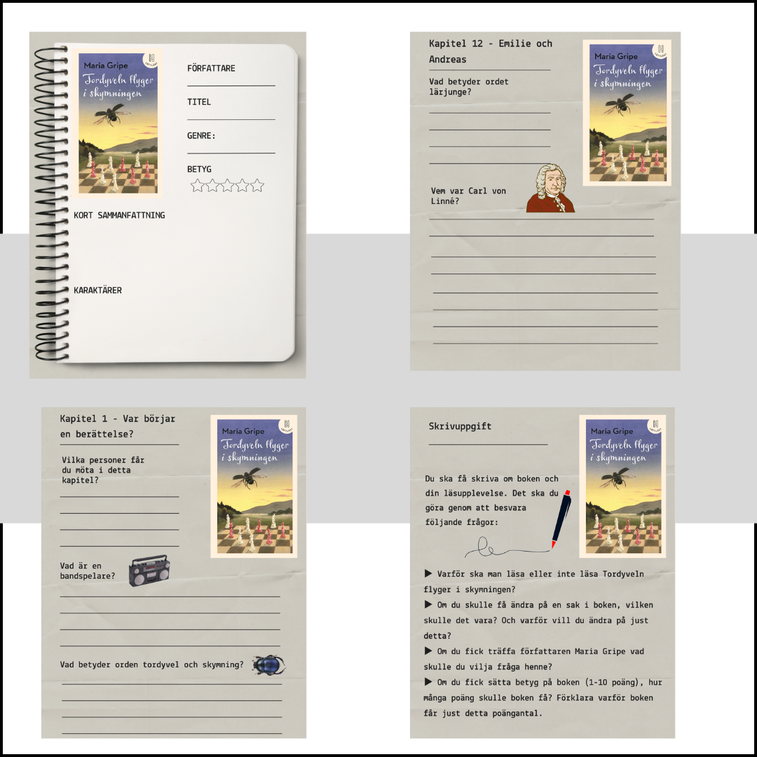 Tordyveln flyger i skymningen Arbetshäfte