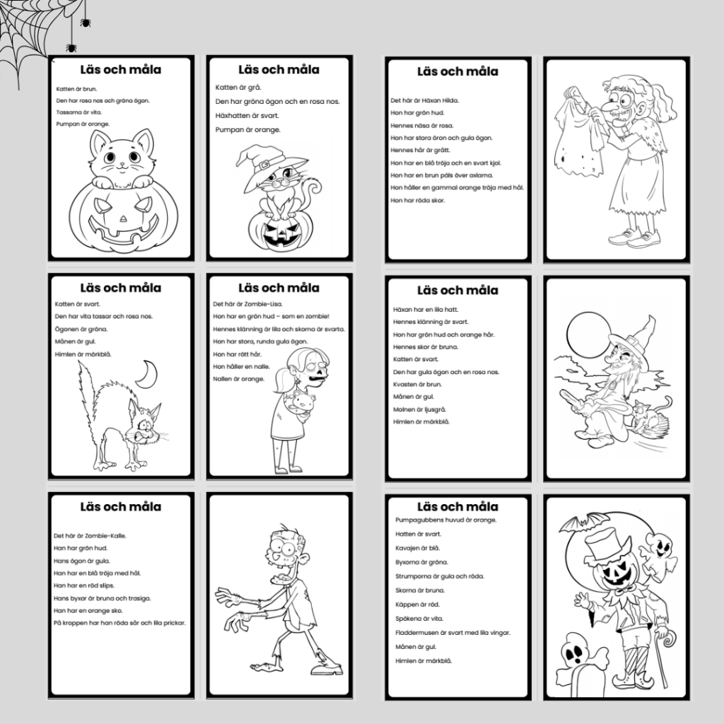 Läs och måla. Halloween.