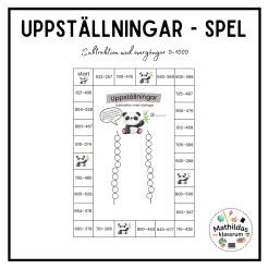 Uppställningar - spel (subtraktion 0-1000)