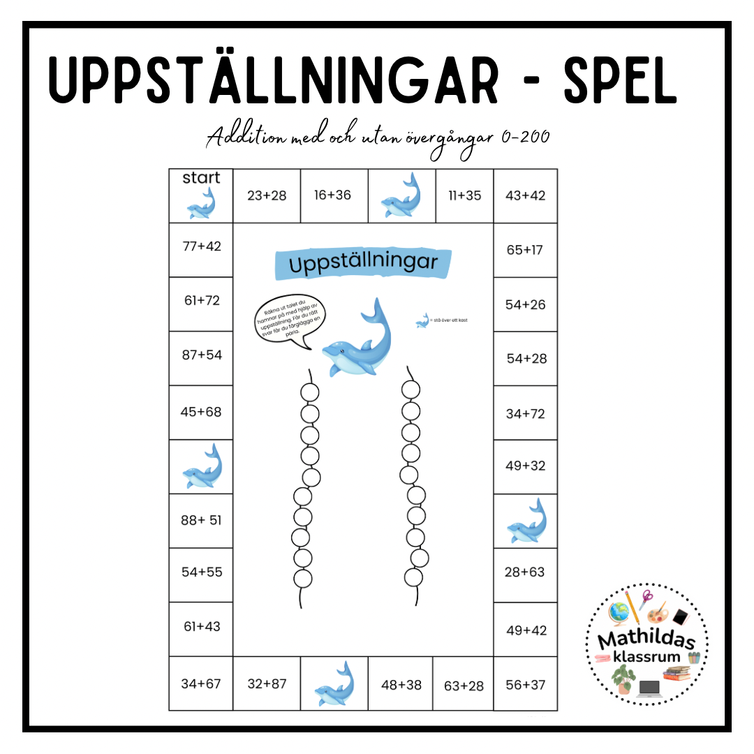 Uppställningar - spel (addition 0-200)