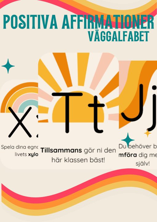 Positiva affirmationer väggalfabet
