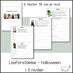Läsförståelse - halloween 3 nivåer