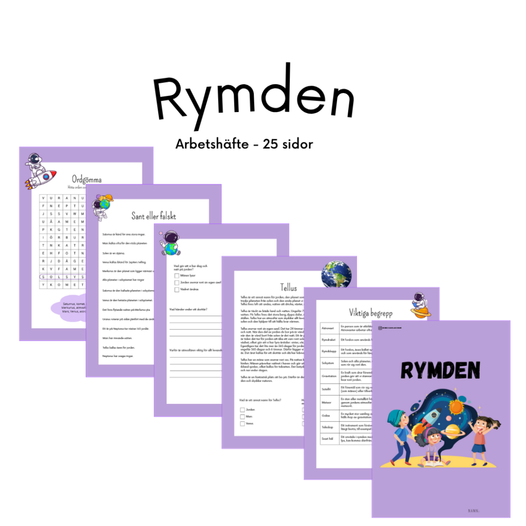Rymden – arbetshäfte 25 sidor